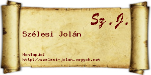 Szélesi Jolán névjegykártya