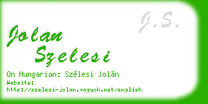jolan szelesi business card